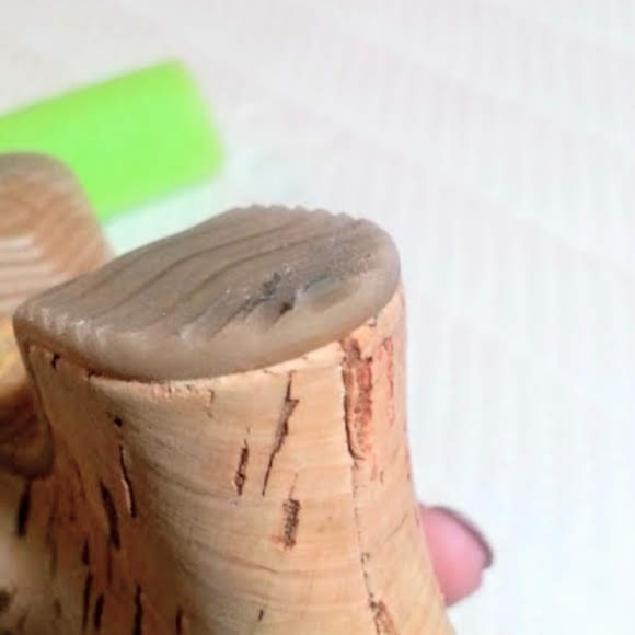 Unlisted braided bronze faux leather strap cork wedge sandals - Picture 5 of 7